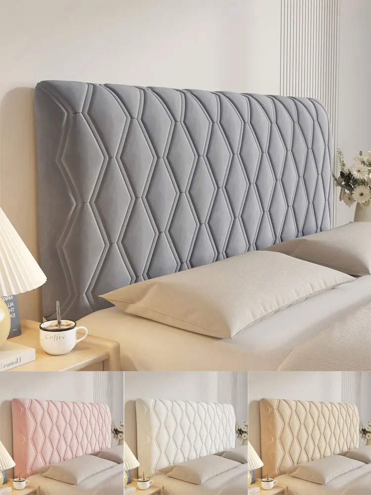 Housse de protection universelle en velours pour tête de lit, épaisse et douce, avec dossier anti-collision