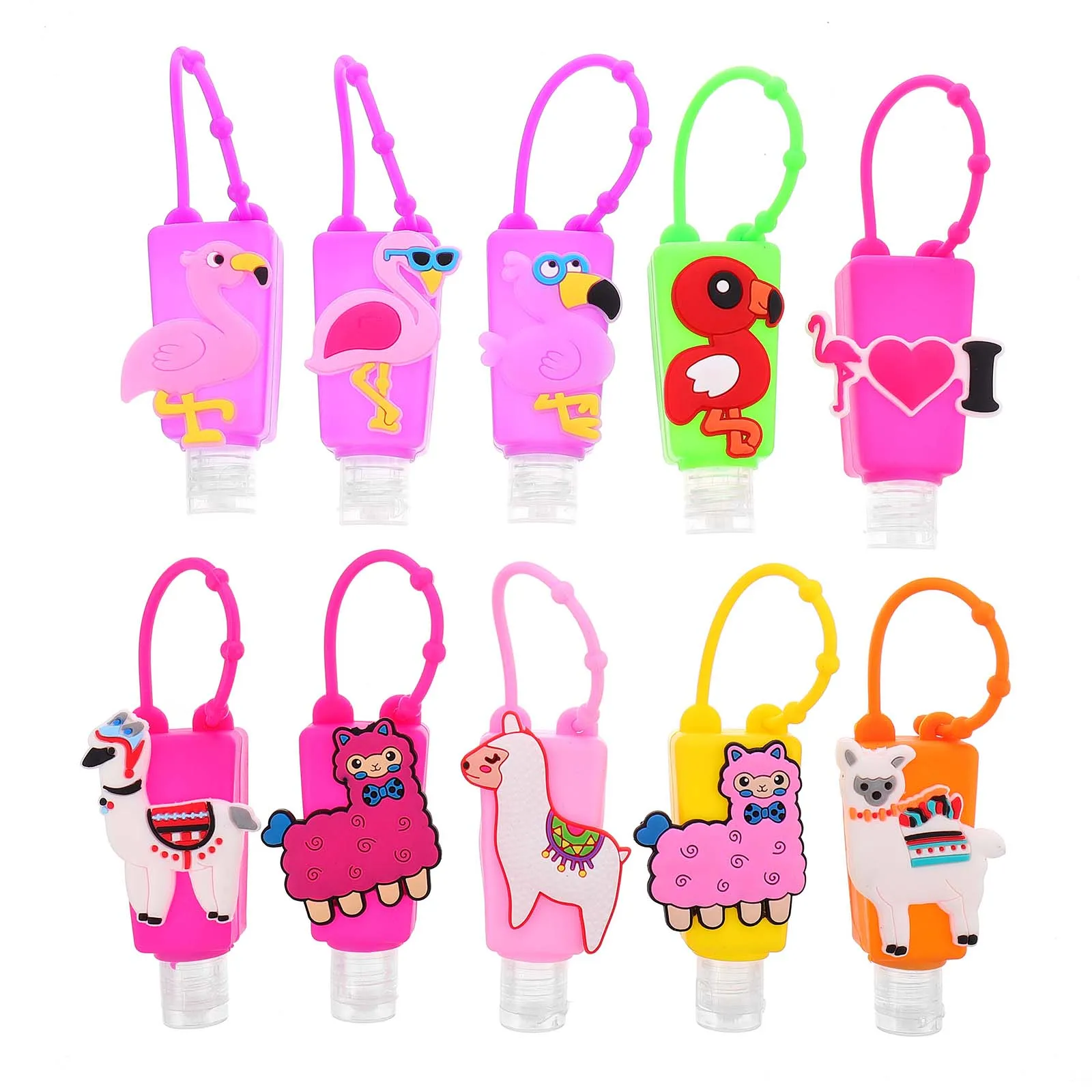 

10pcs H Lotion Bottles Cartoon Silicone Cream Container Reusable Travel Empty Soap Dispenser Bottle Storage for Kids Family
