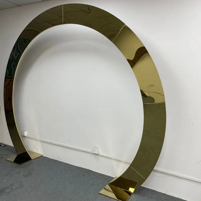 Wedding wrought iron shelf, golden stainless steel arch, semi-circular balloon decoration wedding props