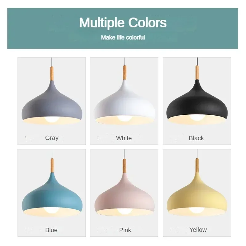 Nordic Simple Macaroon Color Pendant Lights LED Hanging Lamp Lamparas Colgantes Cocina Kitchen Cafe Single Head Chandelier