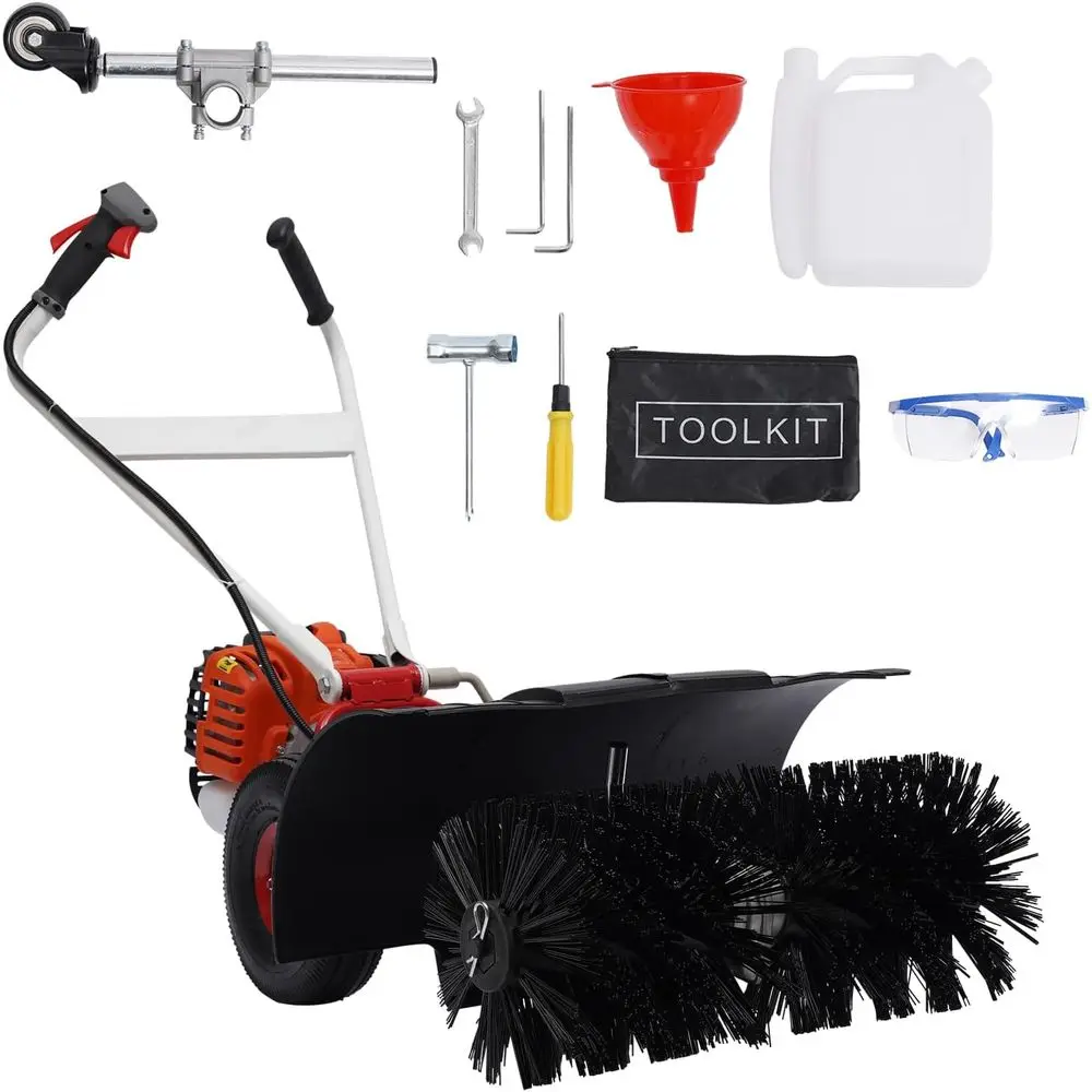 

52cc Gasoline-Powered Handheld Broom for Outdoor Cleaning: Driveway, Lawn, and Gravel Sweeper