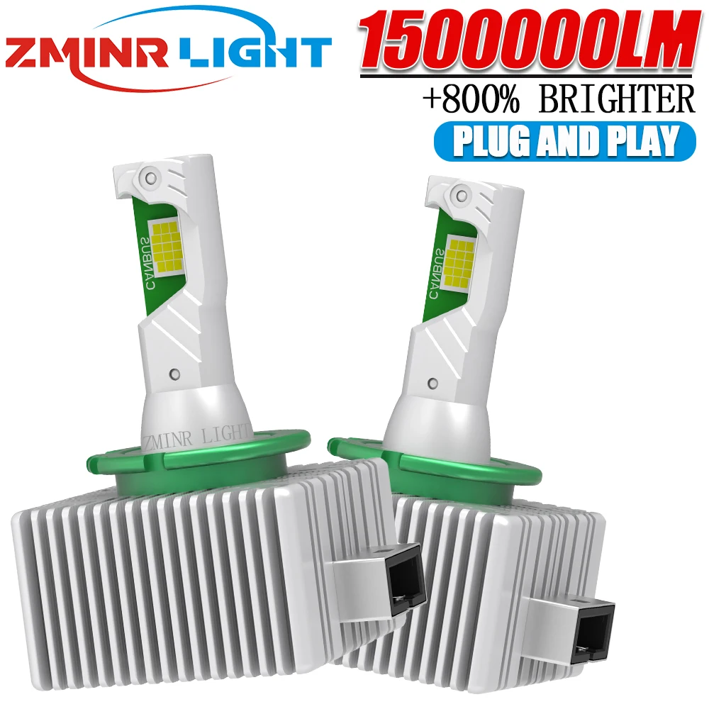 

Светодиодные лампы для фар D1S D2S D3S D4S, 1500000 лм, замена ксеноновых ламп HID, 6000K, белый свет, CSP LED, турбо Canbus, автомобильные фары