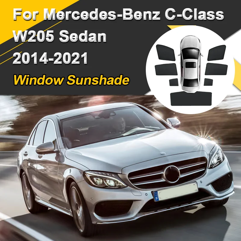 

Автомобильные солнцезащитные козырьки для Mercedes-Benz C-Class W205 Sedan 2014-2021, солнцезащитные козырьки с магнитной теплоизоляцией, козырек, шторы, автоаксессуары