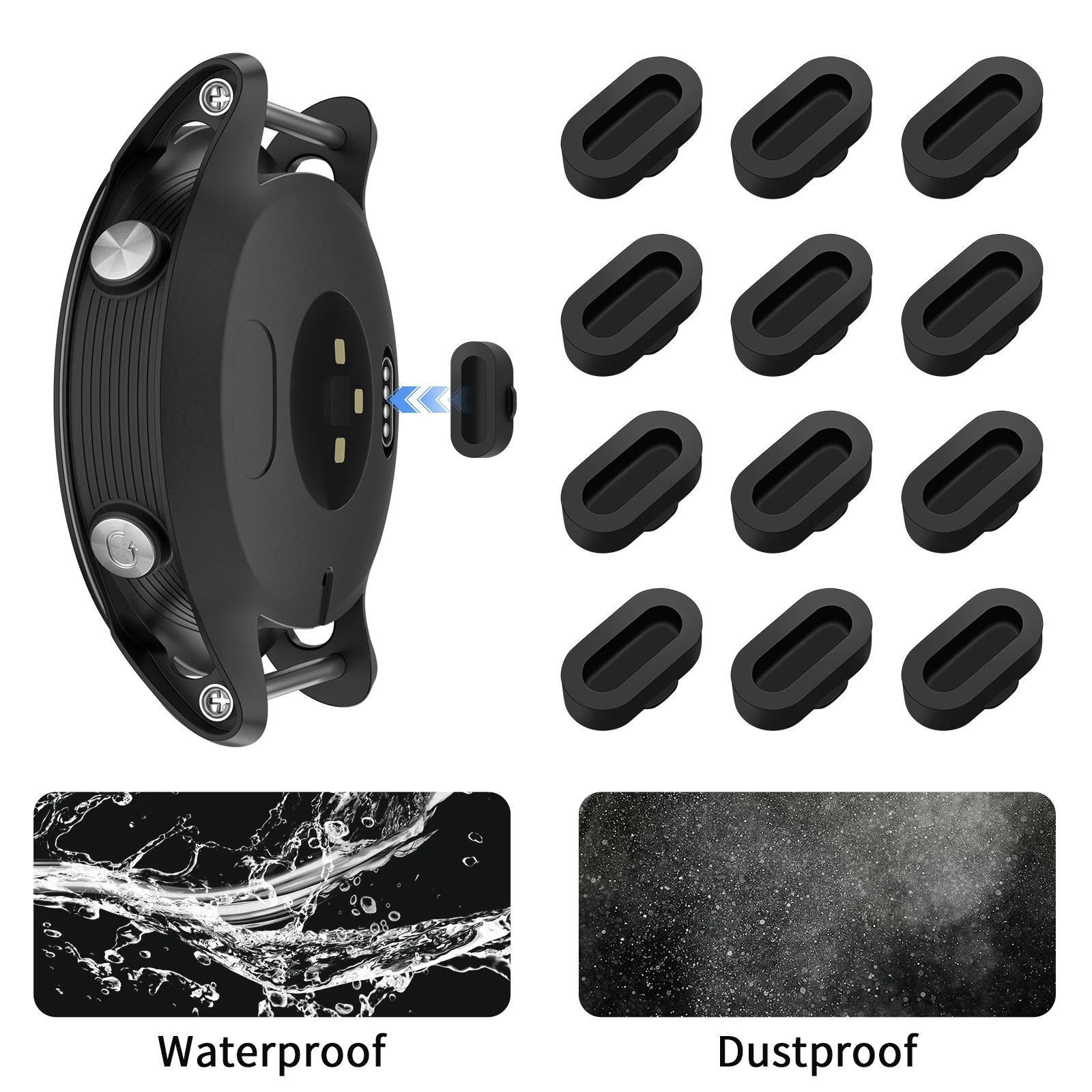 Porta do carregador à prova de poeira plug capa para garmin forerunner 955 945 265 645 965 fenix 7 s 7x 6 6s 6x 5 vivoactive 3 4 5 caso