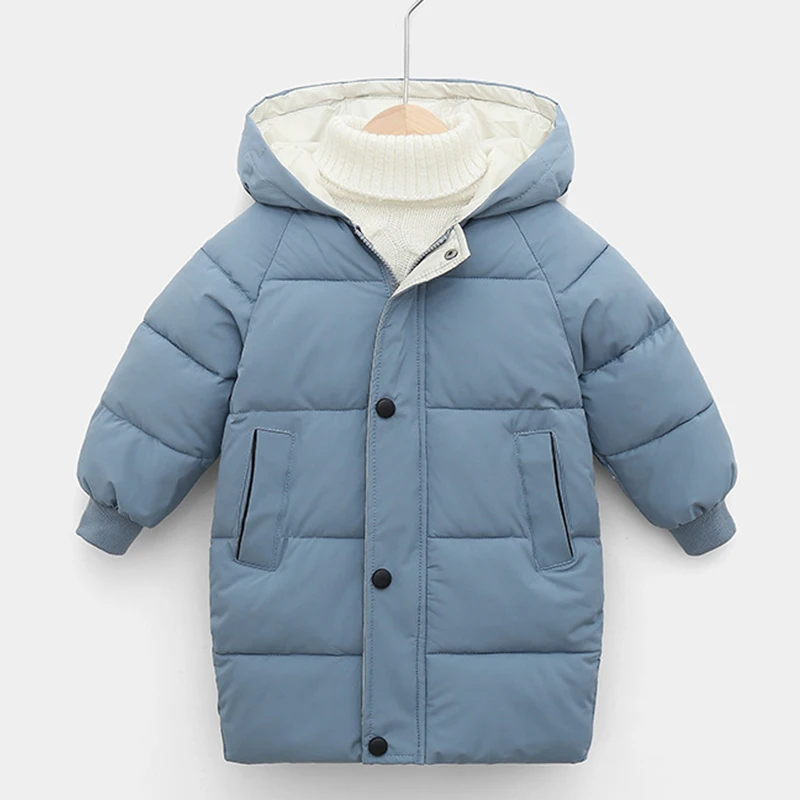 Kids Thicken Coats Cold Winter Children Down Outerwear Teen Boys Girls Down Cotton Parka Coats Children Warm Long Hooded Jackets