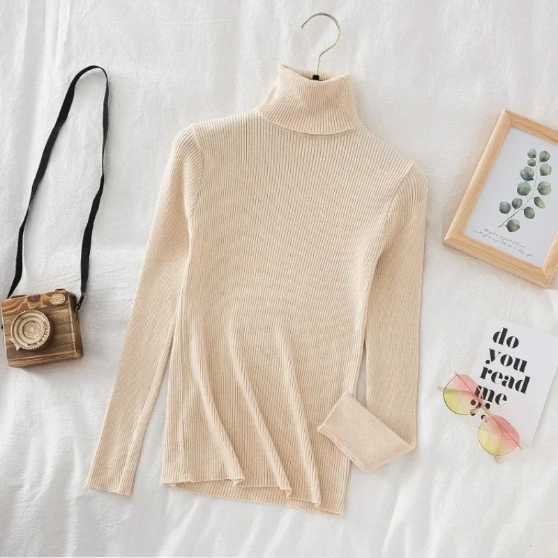 2026 Turtleneck Women Sweater Knitted Soft Pullovers Cashmere Jumpers Basic Solid Soft Sweaters Women Autumn Winter Casual Top