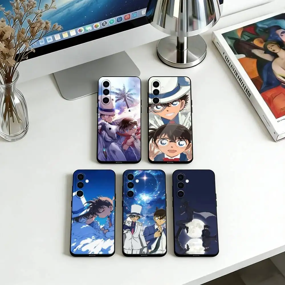 Conan and Kaito Kid Phone Case Soft black For Samsung Galaxy A73,A72,A71,A70,A53,A52,A51