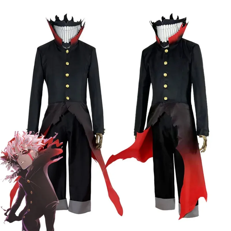 Kostum Cosplay Anime Da Dan Takakura Ken Mantel Kekuatan Nenek Okarun Pakaian Merah Hitam Masker Wig Pesta Halloween ir;l5