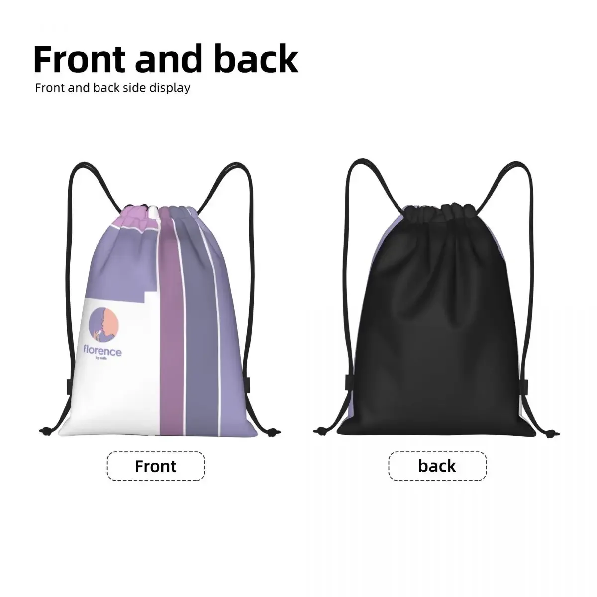 Custom Florence By Mills Drawstring Backpack Bags Men Women Lightweight Gym Sports Sackpack Sacks for Yoga