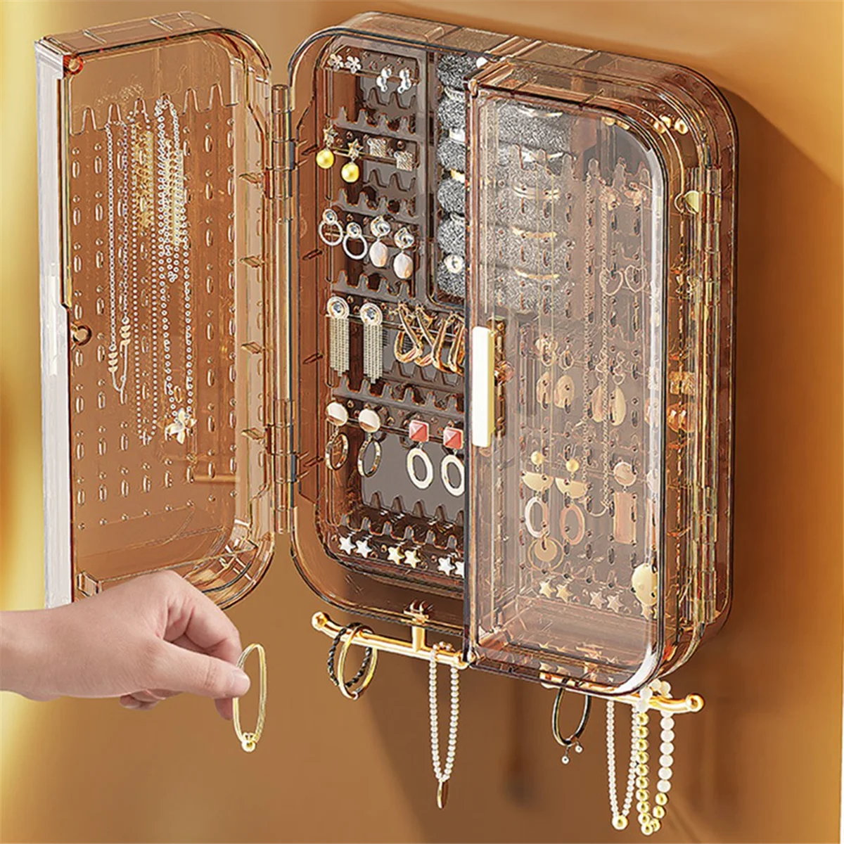 

Wall Mounted Jewelry Storage,Earring Holder Display Rack,Organizer A