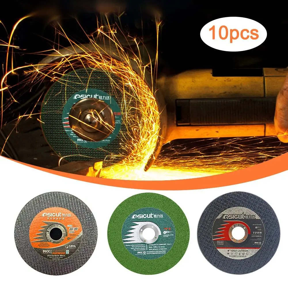 10pcs Stainless Steel Tile Cutting Discs Ultra Fine Double Mesh Angle Grinder Discs Wear-resistance Resin Metal Cutting Disc