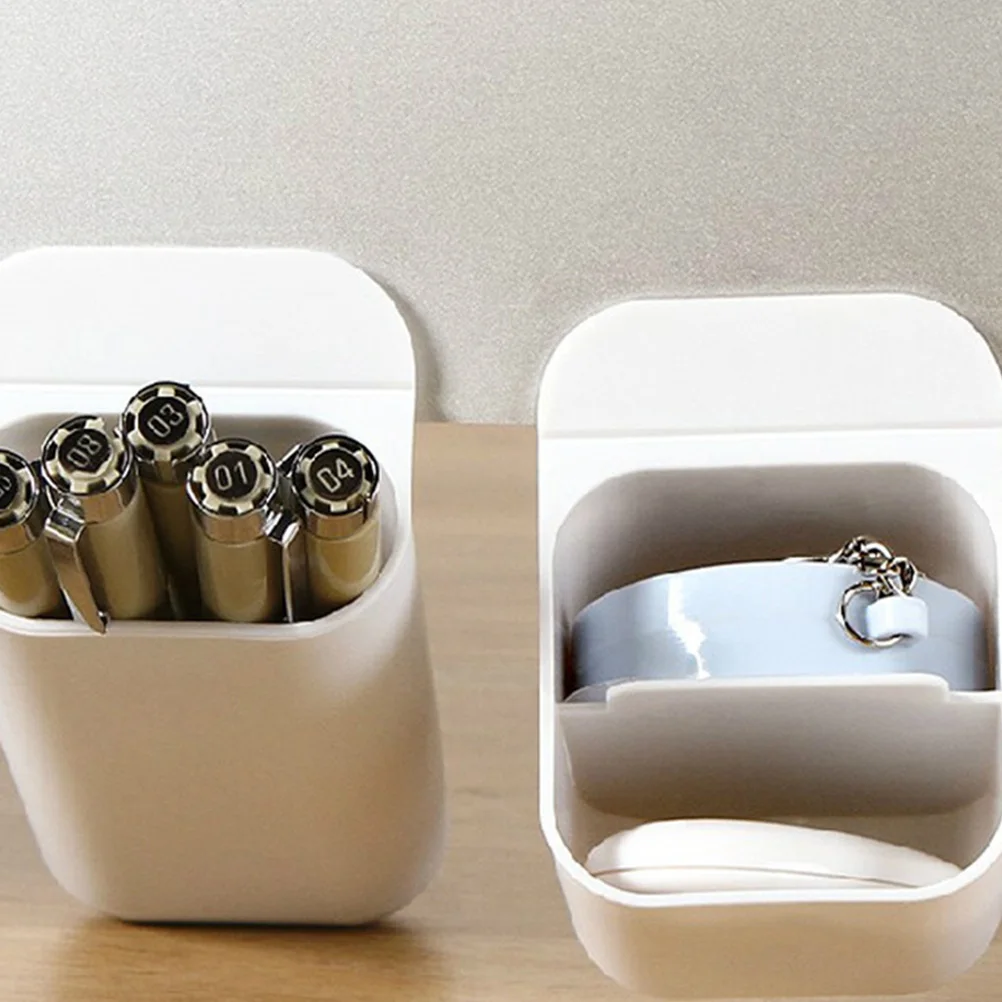 

2Pcs Pen Holder Stationery ganizer Desktop Office Accessories Creative Space Saving Monitor Mount Pencil Cup Desk Tidy Storage