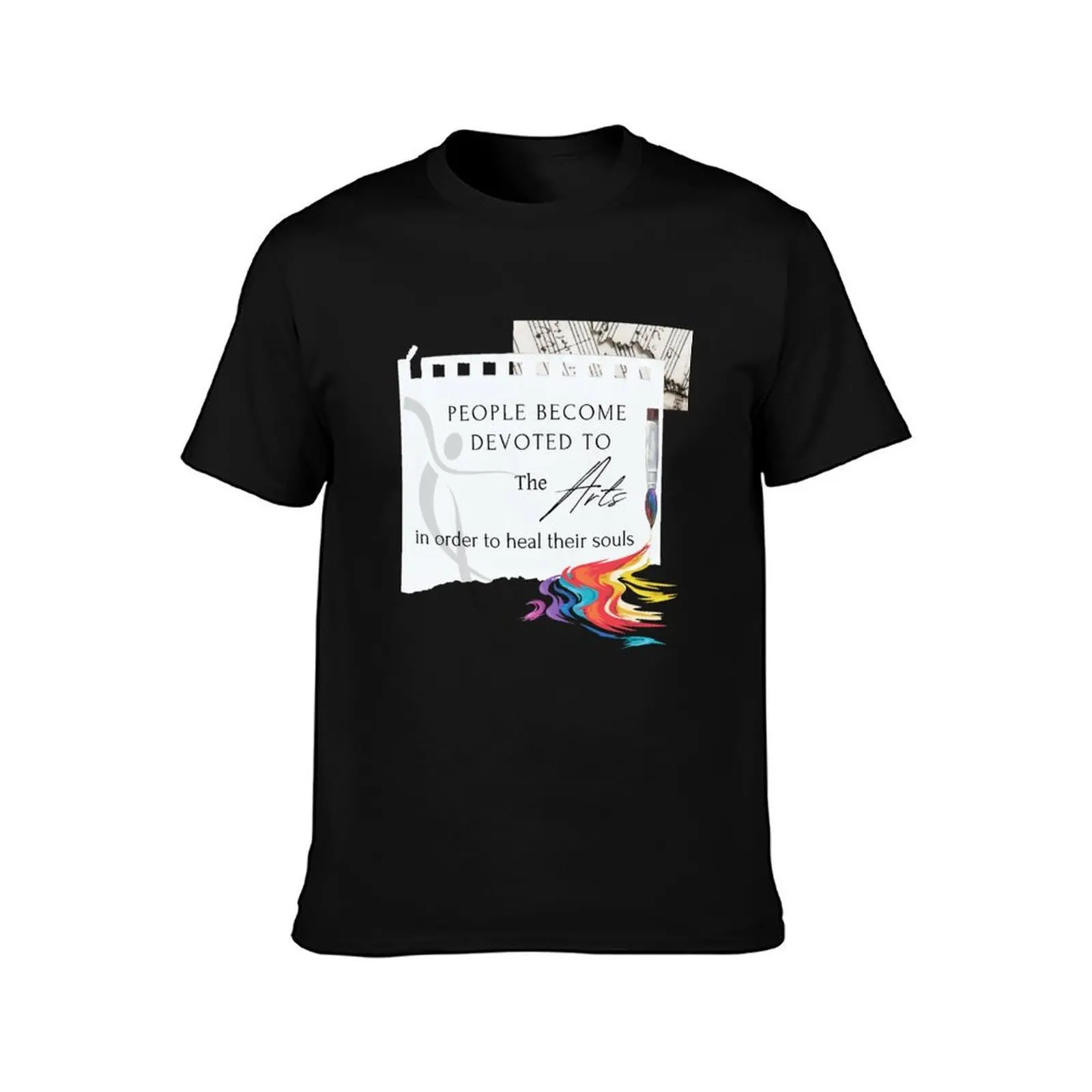 Art Heals the Soul T-Shirt, Summer Casual Cotton Tee, Oversized Streetwear Tops, Vintage Graphic Print, Loose Fit Short Sleeve
