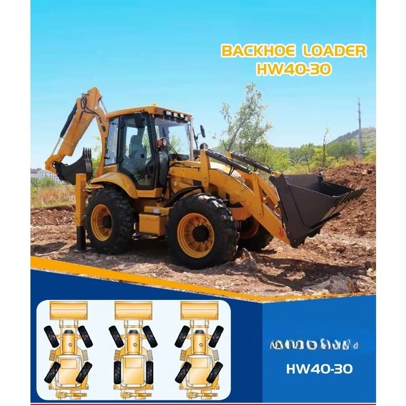 Backhoe Loader, Retroexcavadora, Traktor Pertanian, Excavator, Backhoe Loader
