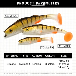 Spinpoler vigor pitter shad fishing bait 7cm/11cm/14cm for pique zander bass paddle t tail fishing fish fake lurre 6 Main Sales Isca Shad Soft - №6