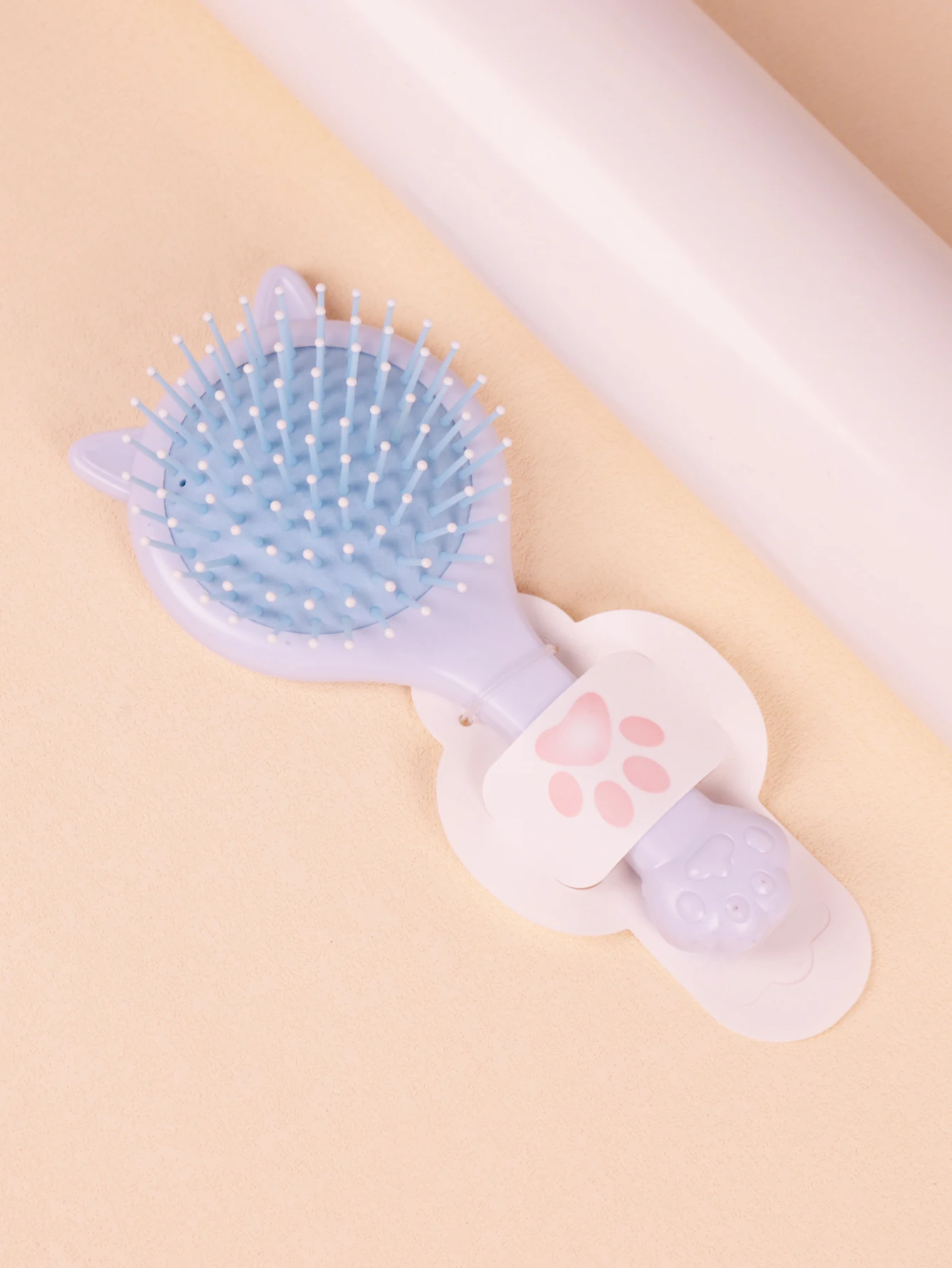 Portable Kawaii Cat Shaped Anti-Static Airbag with Mirror Comb, Salon Hair Styling Airbag Mirror Comb