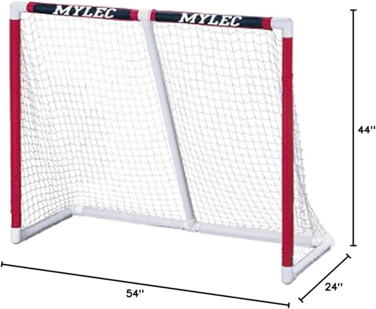 Mylec PVC Junior Hockey Folding Goal for Indoor + Outdoor (54 x 44 Inches)