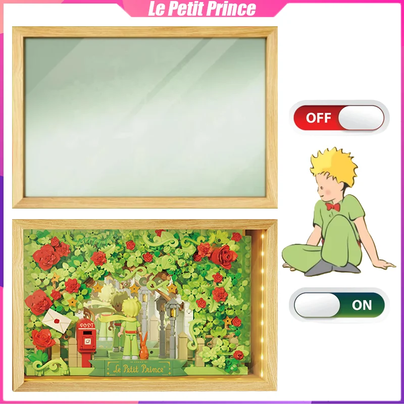

Le Petit Prince Building Blocks Abyss Зеркальная рамка Украшение рабочего стола Головоломка Сборка моделей Игрушки Подарки на день рождения для детей