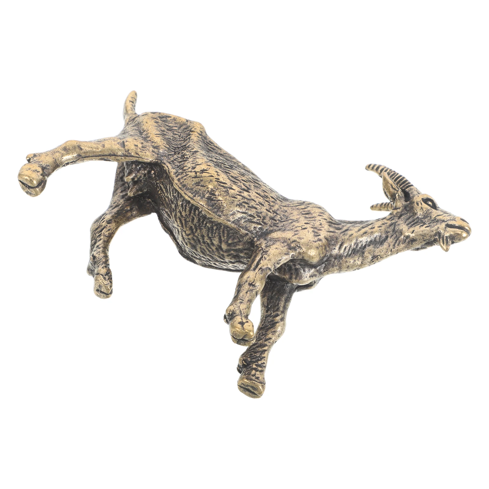 

Retro Desktop Brass Animal Figurine Desk Desktop Brass Ornament Small Animal Decor Lamb Statue Home Decor Item