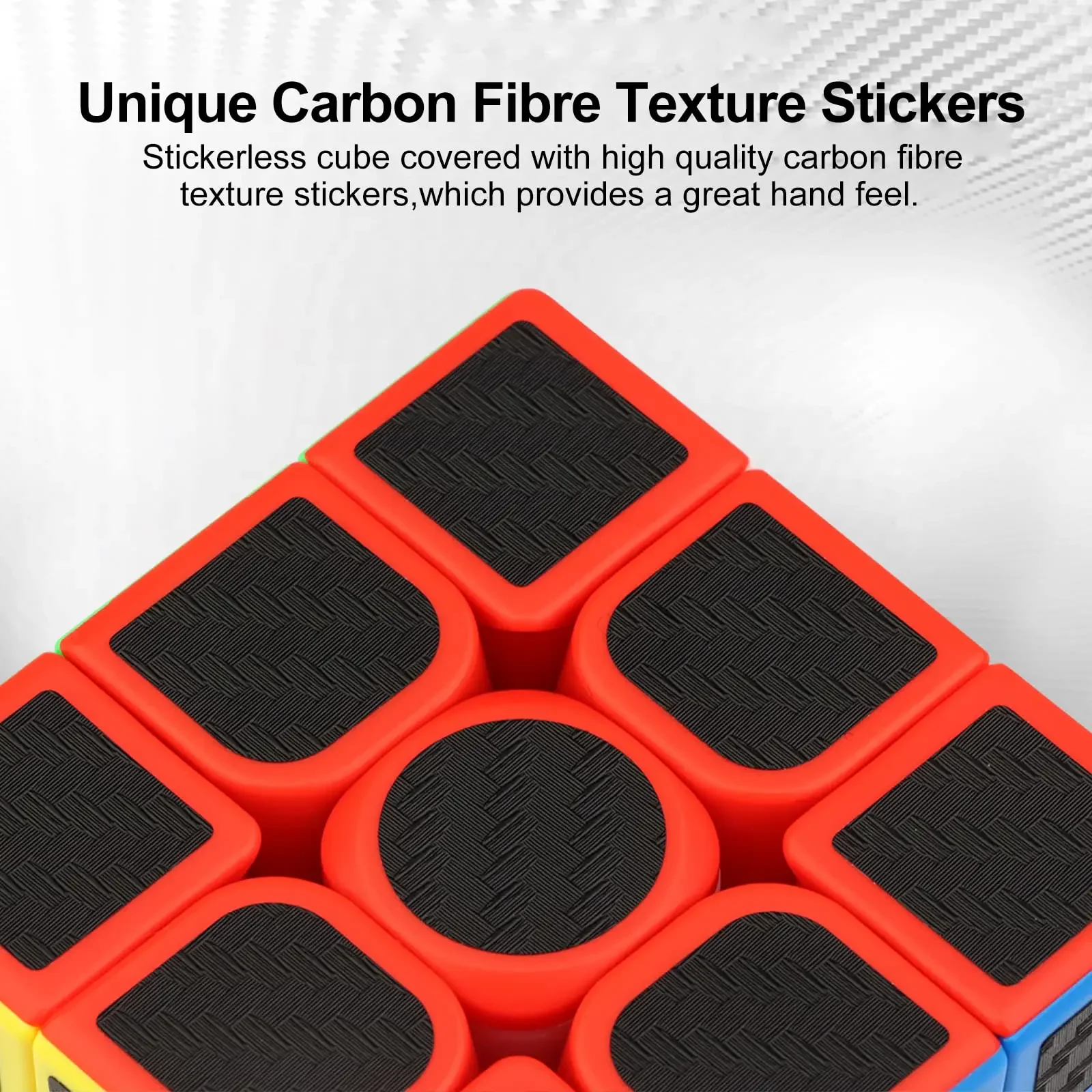 SENGSO Speed Cube 3x3 Carbon Fibre Sticker Magic Cube Profession Puzzle Fast & Professional