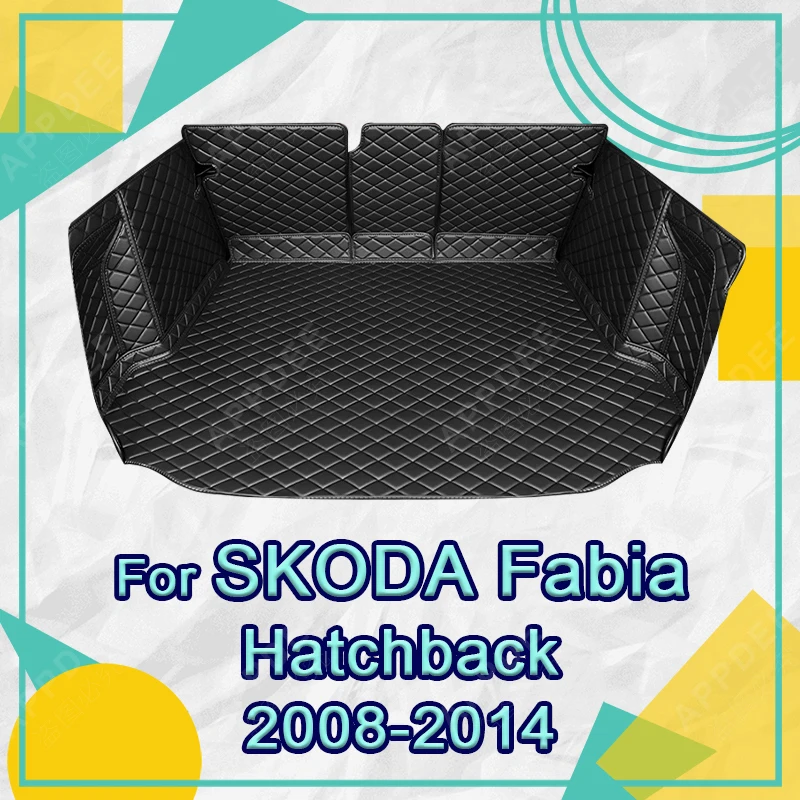 

Коврик в багажник с полным покрытием для SKODA Fabia Hatchback 2008-2014 13 12 11 10 09, чехол для багажника автомобиля, аксессуары для защиты салона