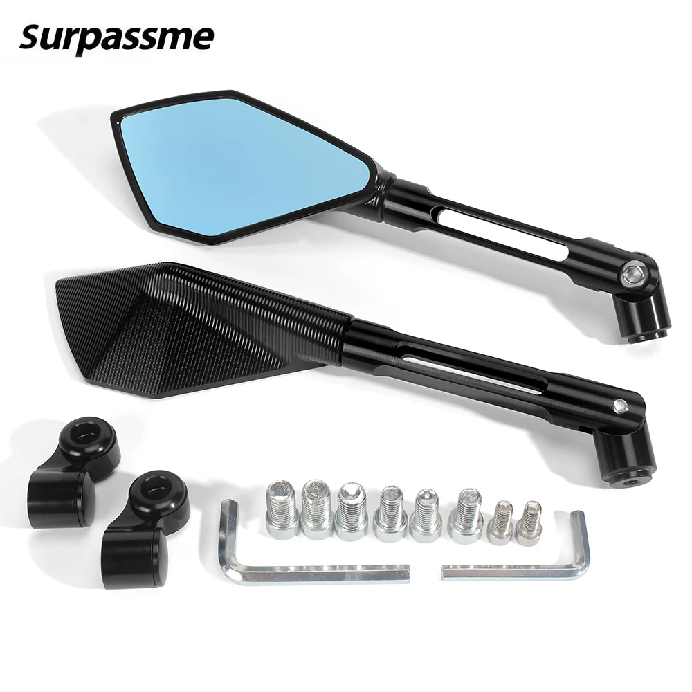 

Universal Full CNC Aluminum Motorcycle Rear View Mirrors M8 M10 Convex Side Mirrors For Cruiser Chopper Street Bike