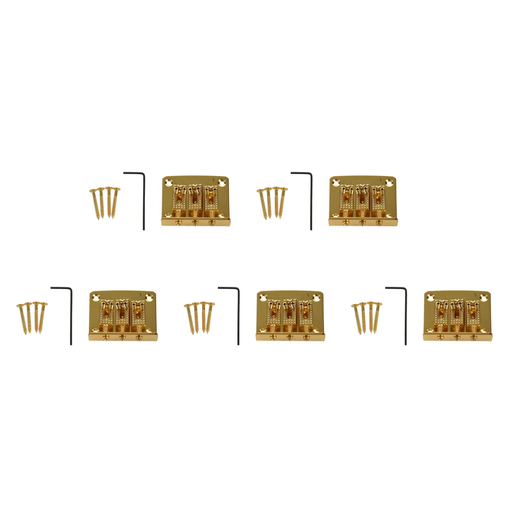 NALFI-5X 3 String Guitar Ball String Bridge Bridge Pull String Hard Tail Guitar Bridge Tail 3 String Guitar Replacement Gold