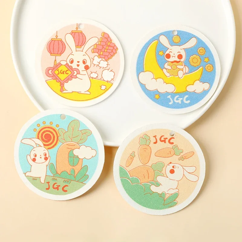 10pcs Kitchen Cleaning Tool Set, Cartoon Round Wood Pulp Cotton Sponge Wipe, Super Absorbent Sponge Brush for Pot Cleaning