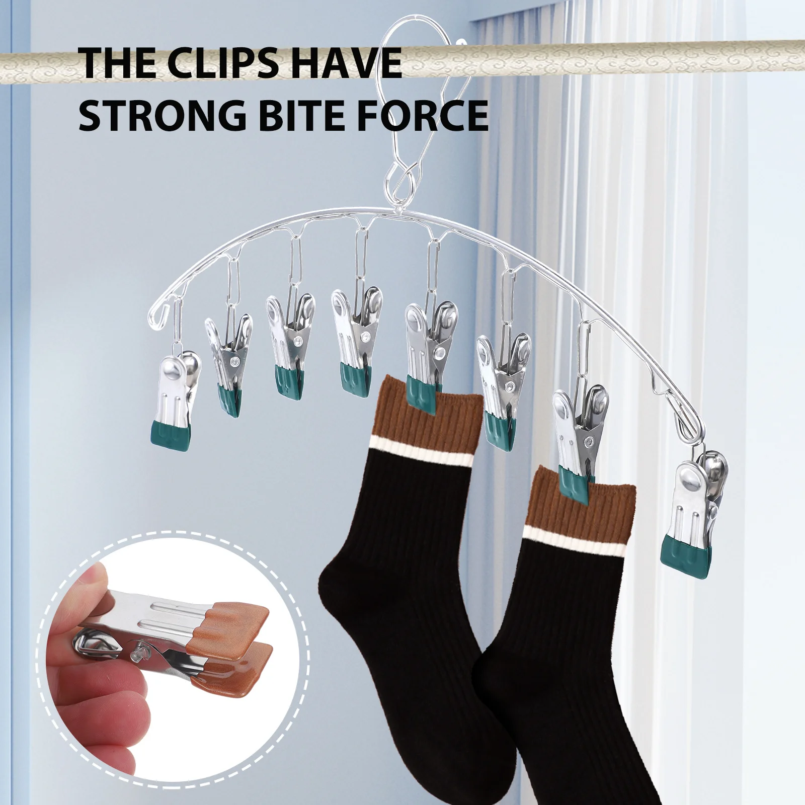 

2Pcs Clip Hangers Stainless Steel Pants Hangers with Clips Closet Organizer System Closet Organizer System