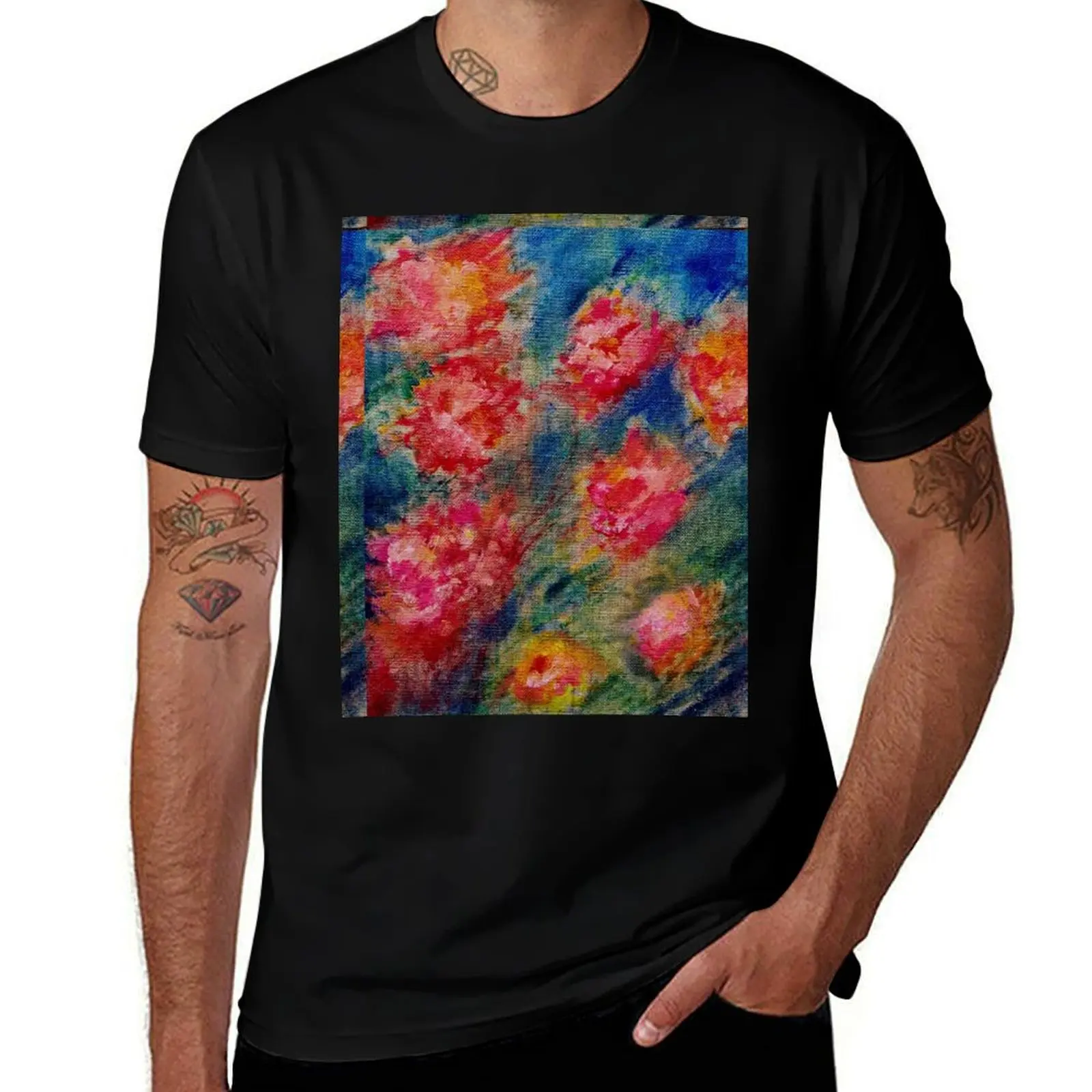 Spring Flowers T-Shirt for a boy summer top customs slim fit t shirts for men