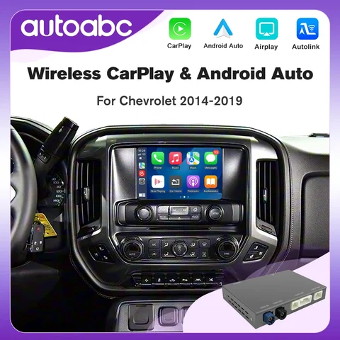 Wireless CarPlay Android Auto for Chevrolet Corvette Silverado Impala 2014-2020 Interface Upgrade Decoder Box MuItimedia BT GPS