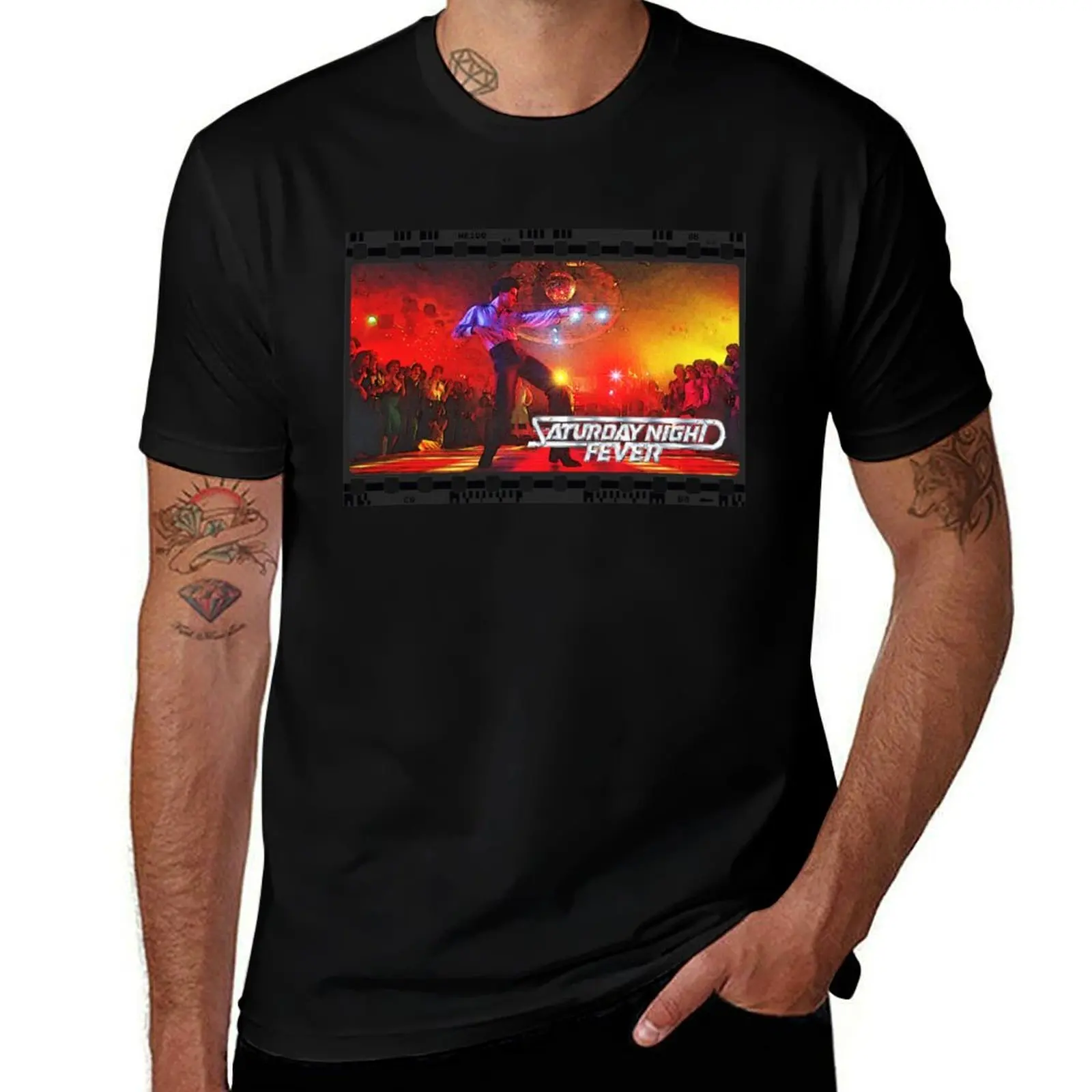 Frame musical Saturday Night Ferver T-Shirt Work Wear Simple Tee Shirt T-Shirt