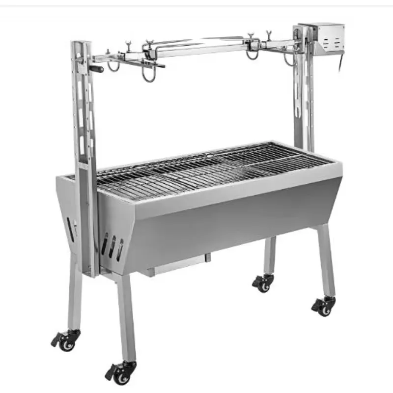 Adjustable Height Portable Stainless Steel Charcoal BBQ Grill for Outdoor Camping and Hiking Trips Iron Material Carbon Type