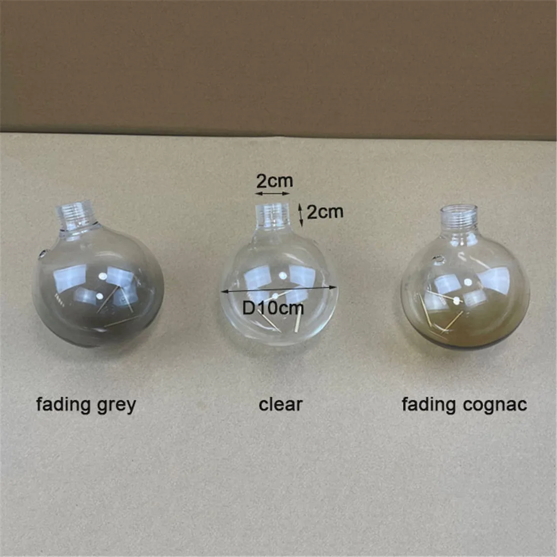 Art 2cm opening G9 Glass shade replacement with 2cm thread neck clear fading grey cognac globe pumpkin D10cm D13cm G9 lamp cover