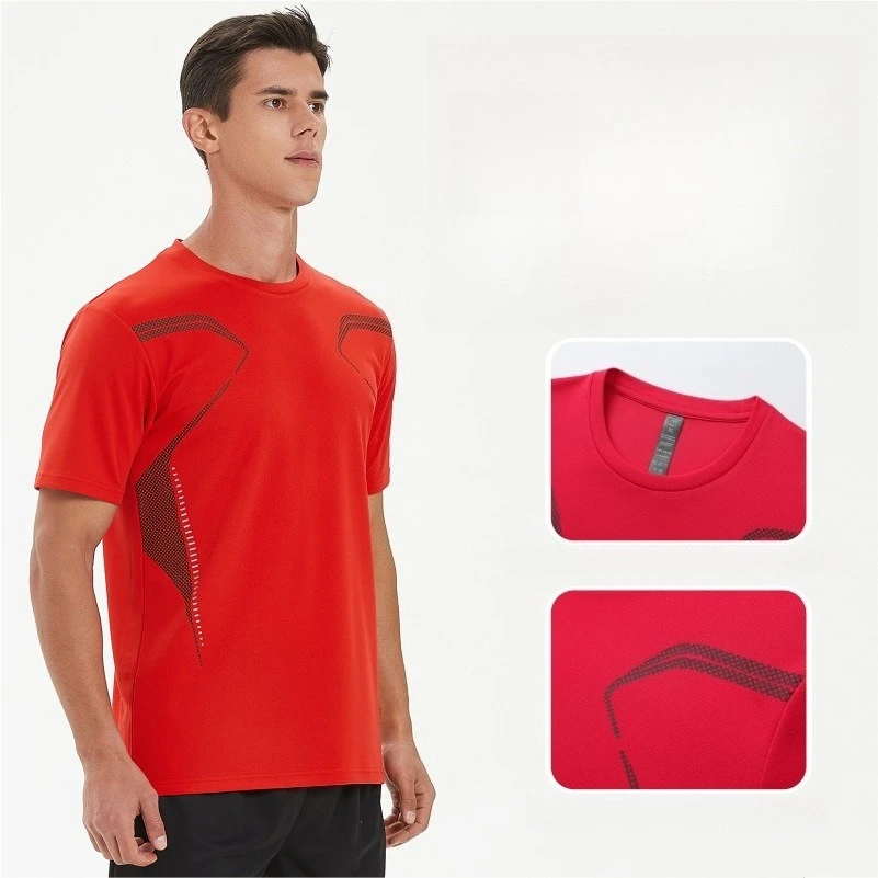 بدلة رياضية صيفية سريعة الجفاف للرجال مكونة من قطعتين تي شيرت فضفاض وقابل للتنفس بأكمام قصيرة للجري واللياقة البدنية شورت جيب أسود