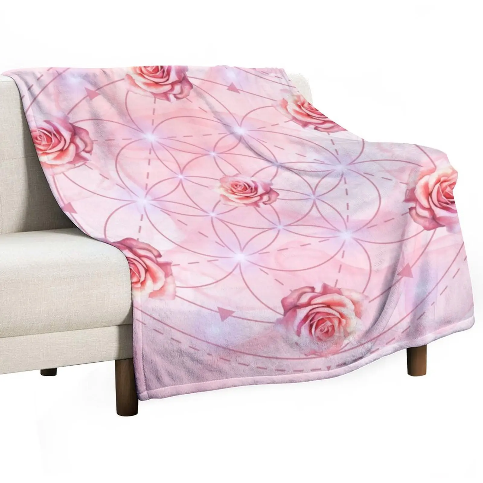 Order of The Pink Rose Throw Blanket Flannel Fabric valentine gift ideas Soft Blankets