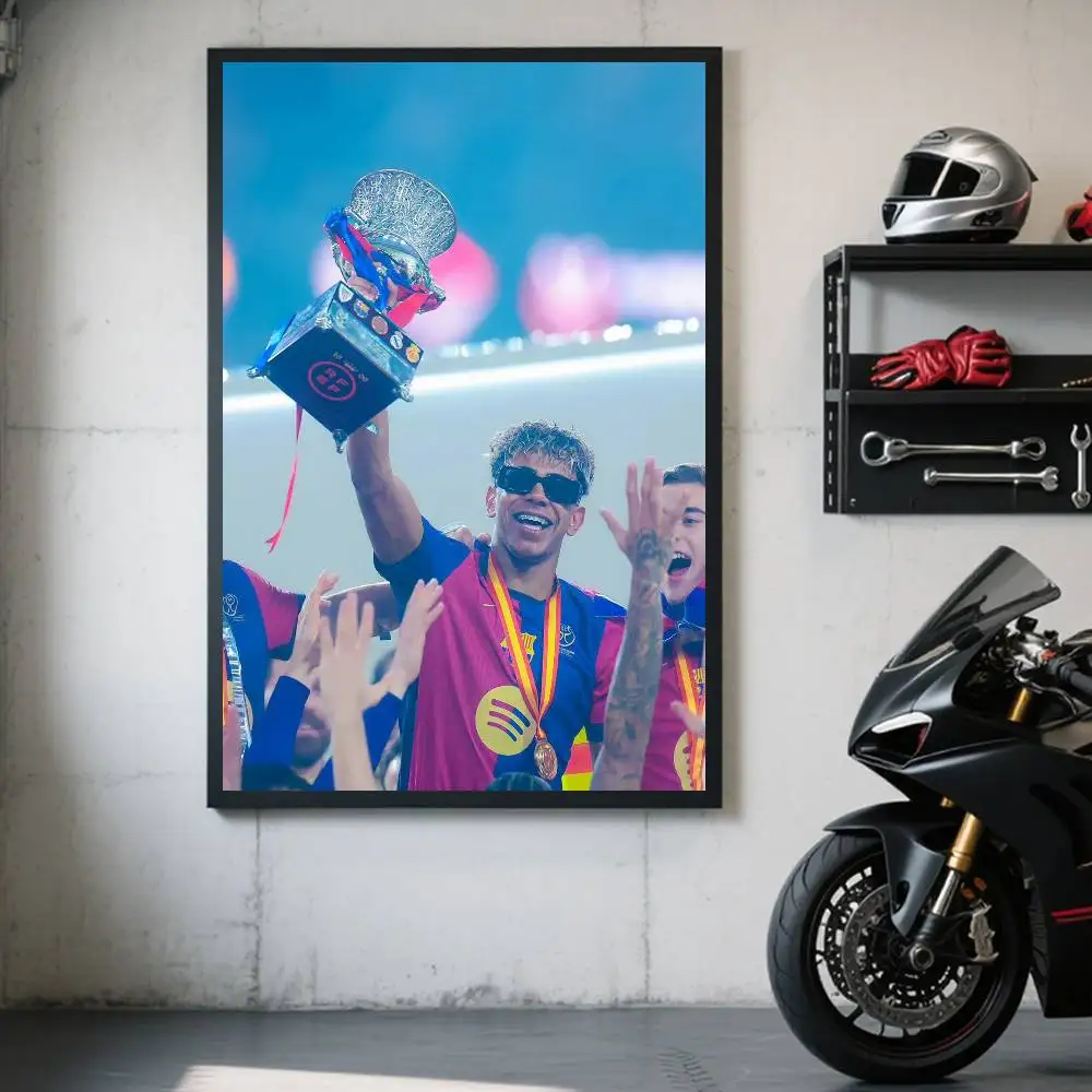 1 Stück FC Barcelona gewinnt den Titel Poster, selbstklebender, wasserfester Papieraufkleber, Wanddekoration für Kaffeehaus, Bar, Zimmer – Detail 6