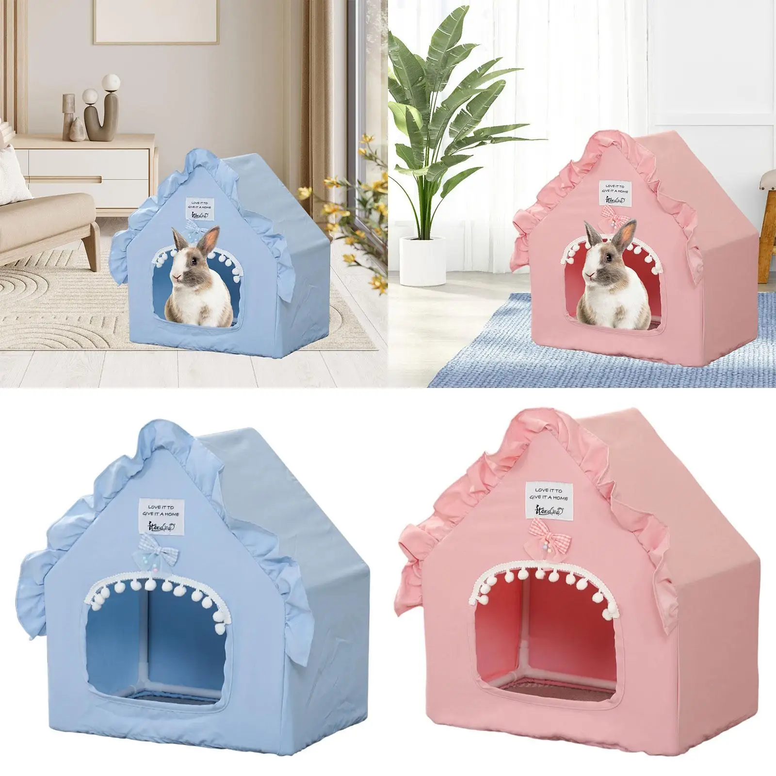 

Rabbit Tent Play Toy Sturdy Frame Adorable Hideaway Washable Hamster Hideout