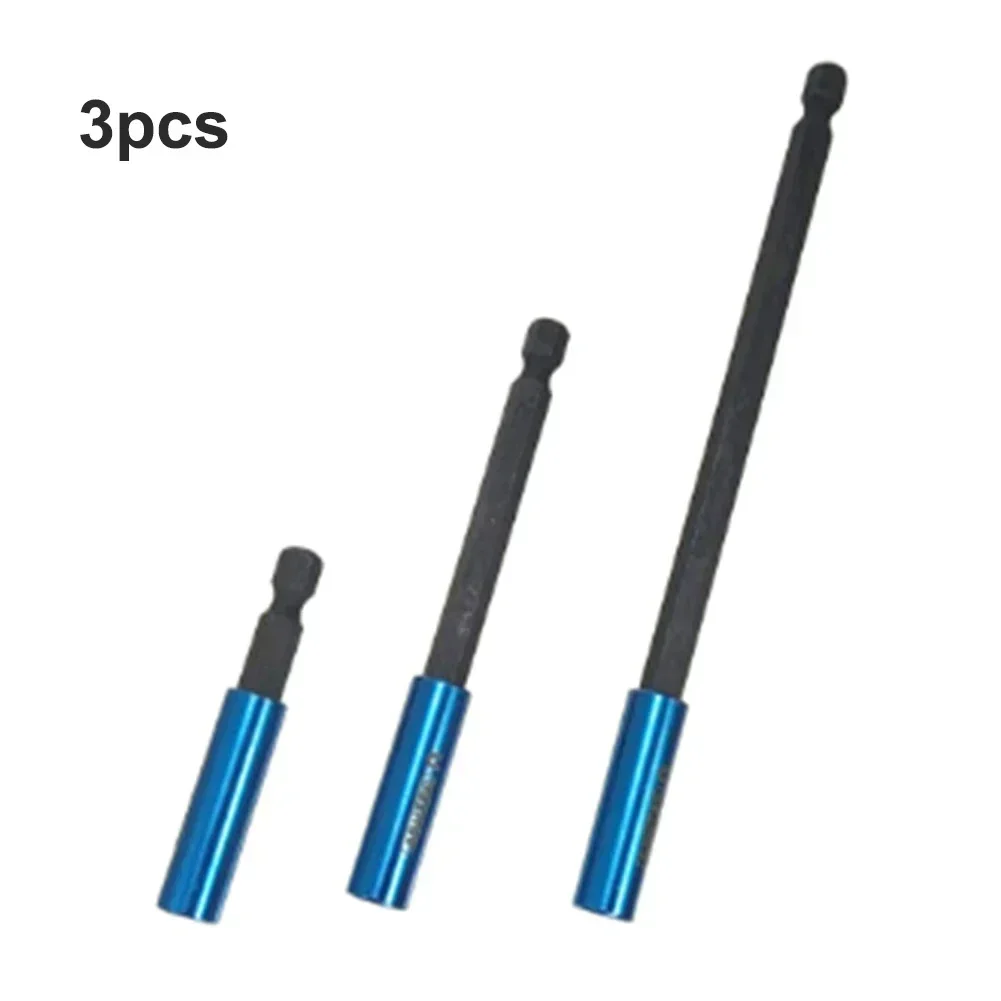 

3-1pcs 1/4 Inch Quick Hex Shank Release Magnetic Electric Screwdriver Extension Rod Holder 65mm/100mm/150mm