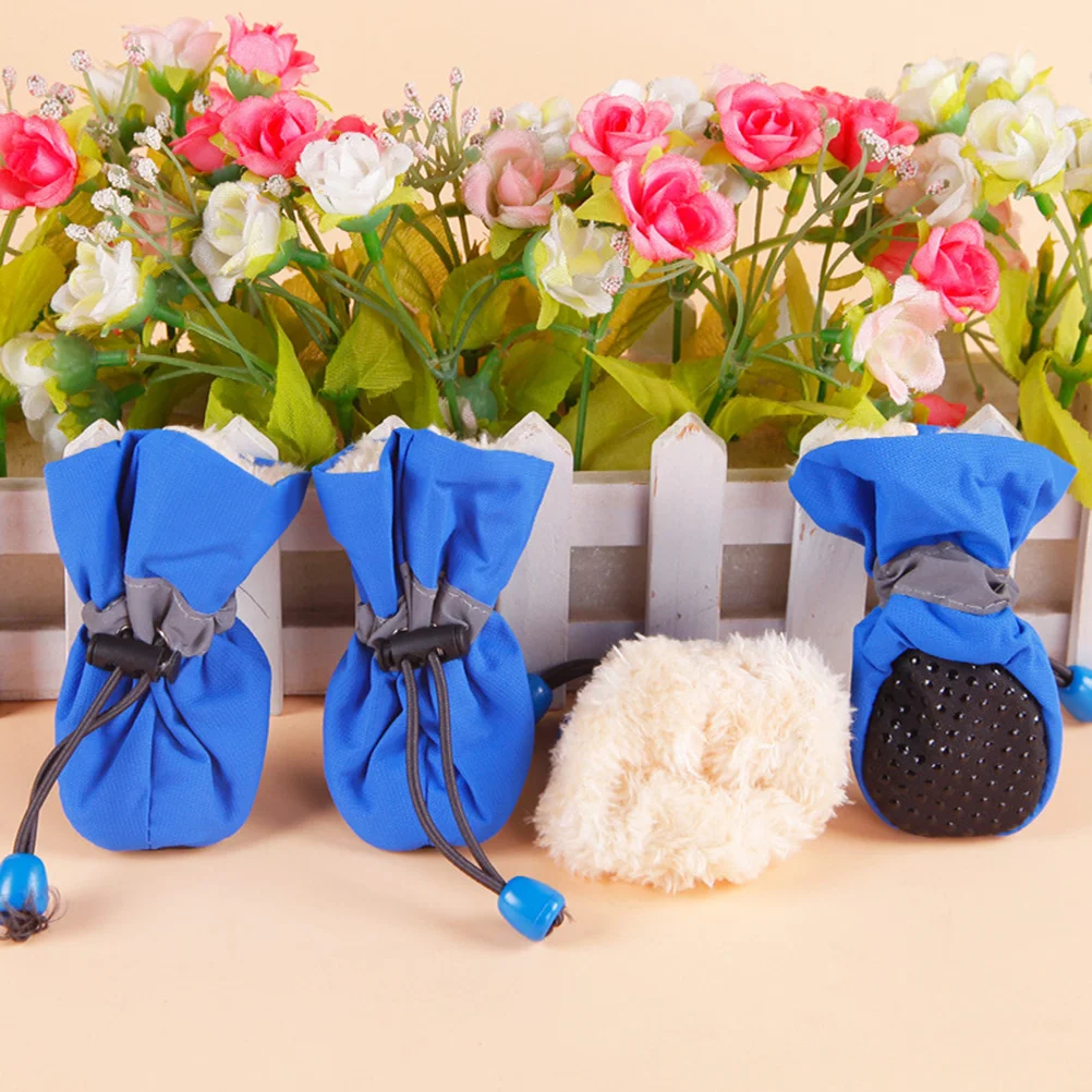 

4pcs Anti-Skid Pet Shoe Covers Waterproof Dog Boots Thick Sole Protection For Snow Sand Outdoor Walking Running Paw Protector