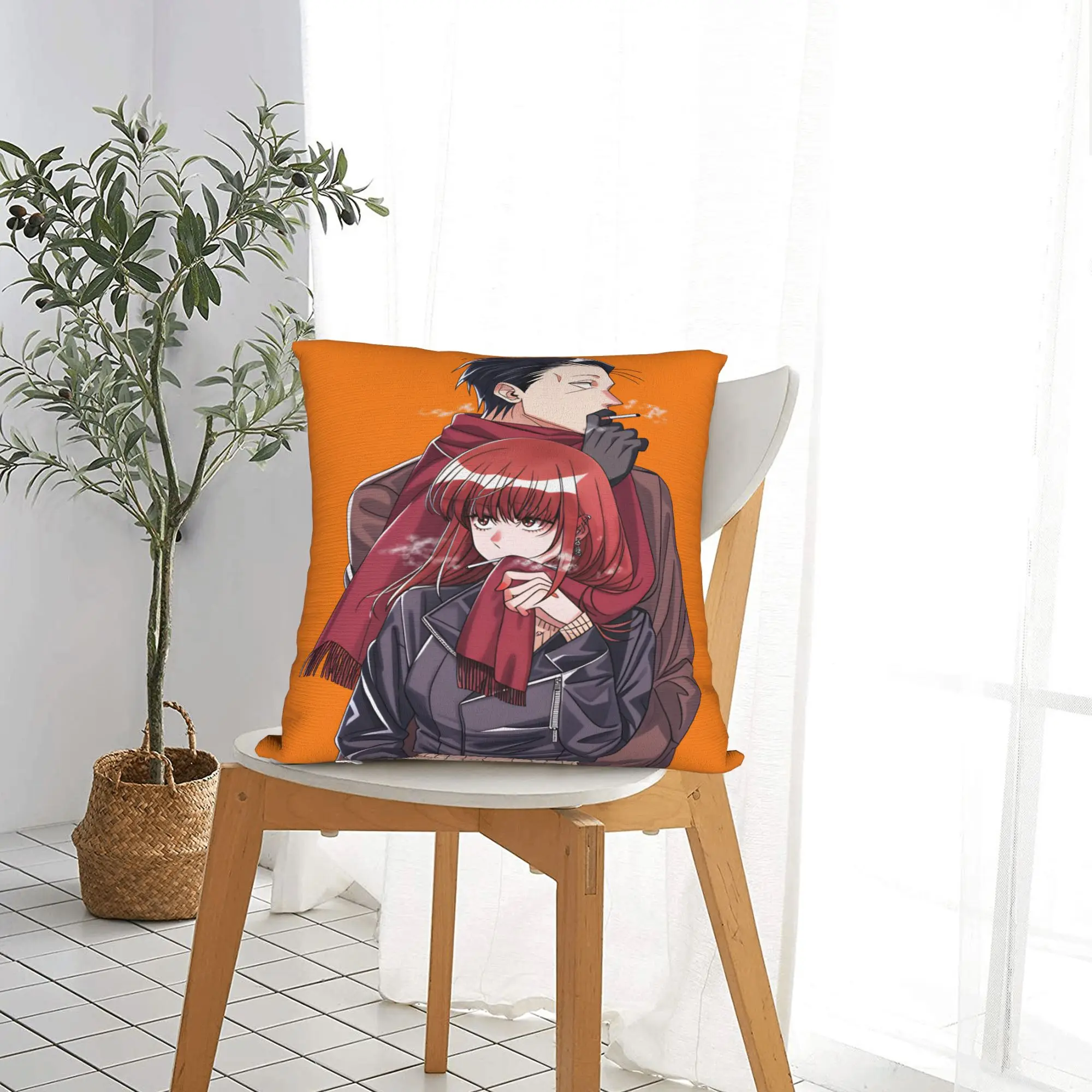 Smoking Behind Supermarket Yamada  Pillowcases  Retro Trendy Pillow Case For Sofa Couch Bed Living Room Graphic Pillow Cover