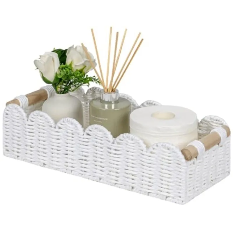 

ABWZ-Multipurpose Handcrafted Paper Rope Storage Basket-For Remote, Stationery, Cosmetics Organizer