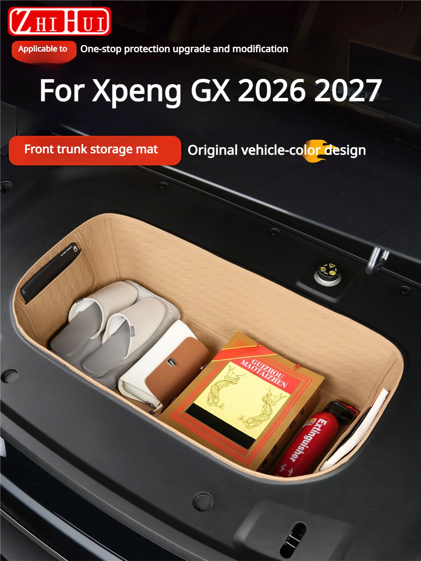 For Xpeng GX 2026 2027 Car Styling Leather Front Trunk Pad Trunk Waterproof Pad All Inclusive Essential Modification Accessories