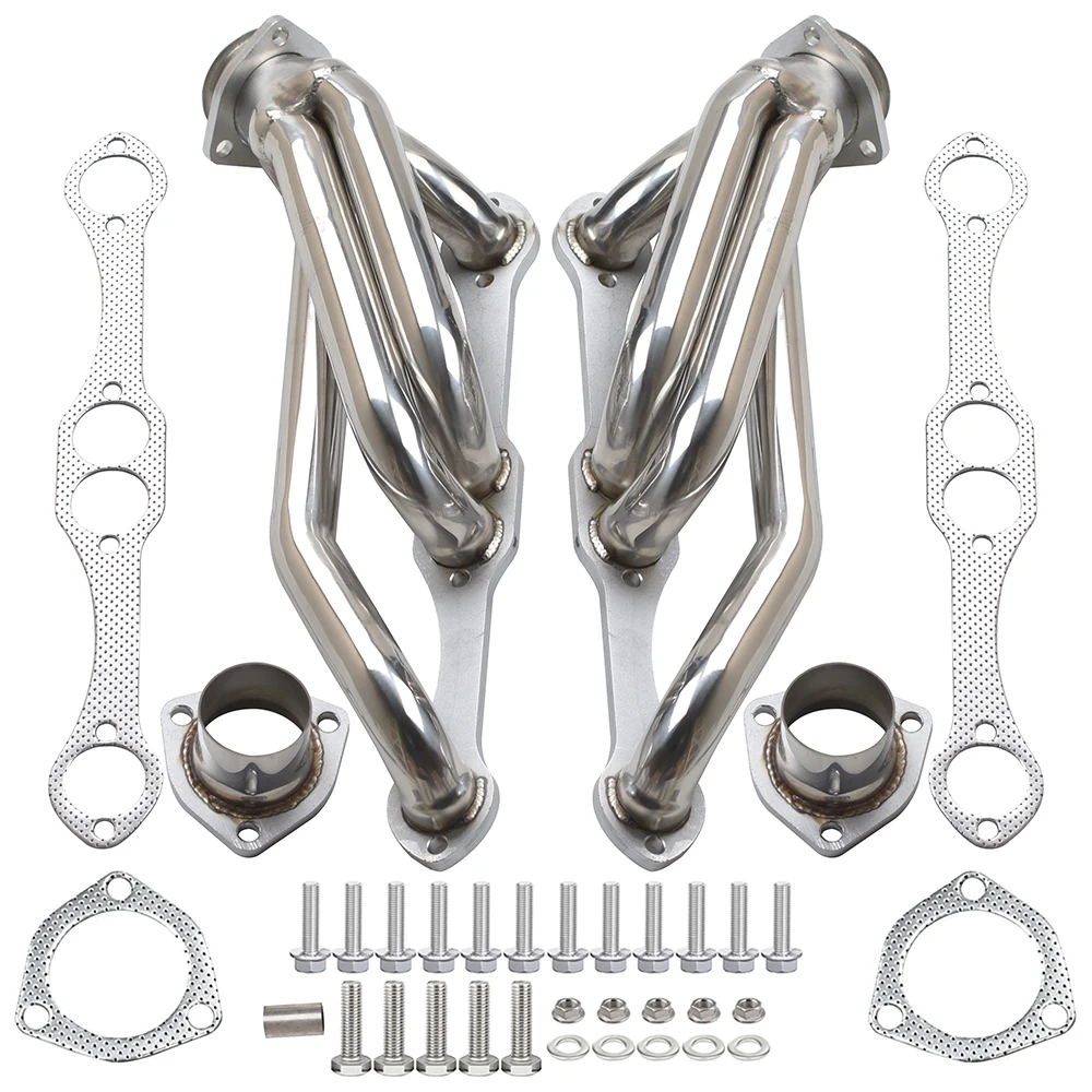 Stainless Steel Shorty Exhaust Header Manifold Kit For Chevy S10 S15 Blazer 2WD Small Block SBC V8 283 302 305 307 327 350 400