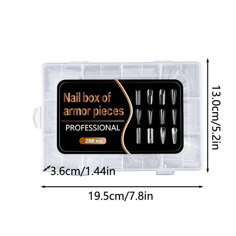 288 قطعة صندوق أظافر تركيب من الأكريليك نصائح أشكال مزدوجة لجل الأشعة فوق البنفسجية بناء سريع تمديد قوالب علوية أدوات اكسسوارات مانيكير #6