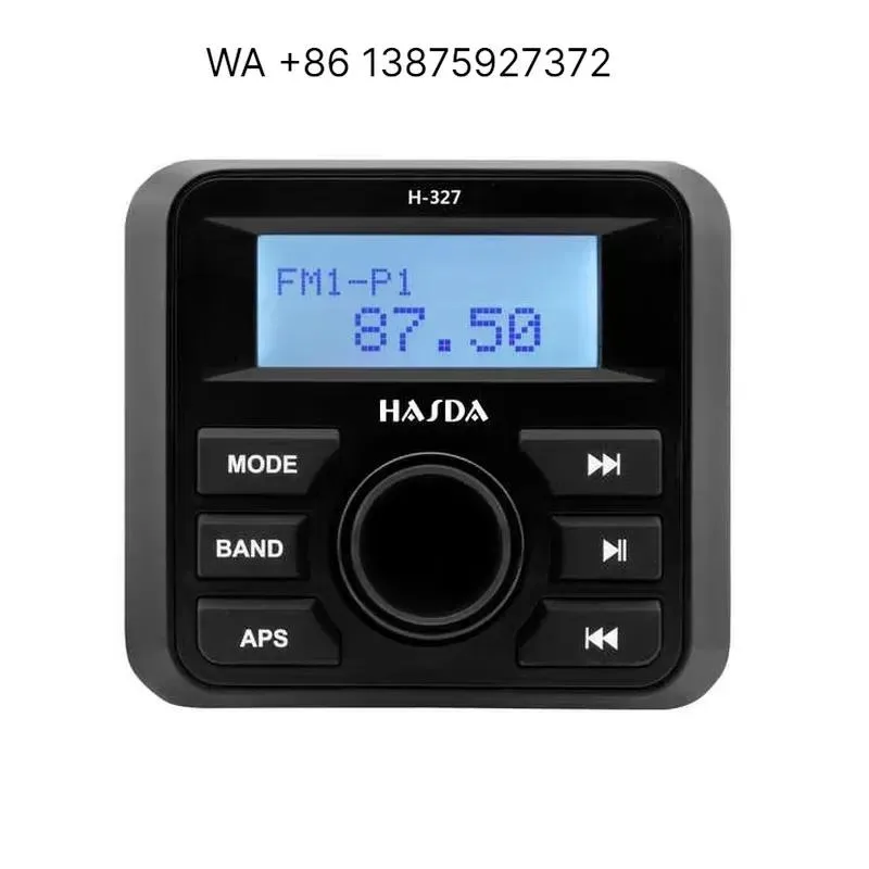 Wmwmnu for HASDA Waterproof Marine BT MP3 Radio Player H-327 for Car ATV UTV Boat Yacht Pool Motorcycle RV Cart