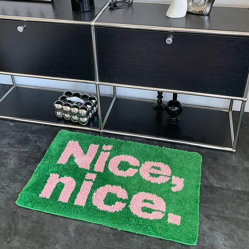 Cartoon Light Luxury Imitation Cashmere Carpet Household Floor Mat Flocking Bathroom Bedside Blanket Mat Pink Cross-border Hair