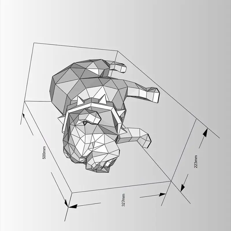 

50cm French Bulldog Paper Model Pet Dog Animal Home Decor Room Ornament Desk Decoration Papercraft 3D DIY Puzzles Hand Made Toys