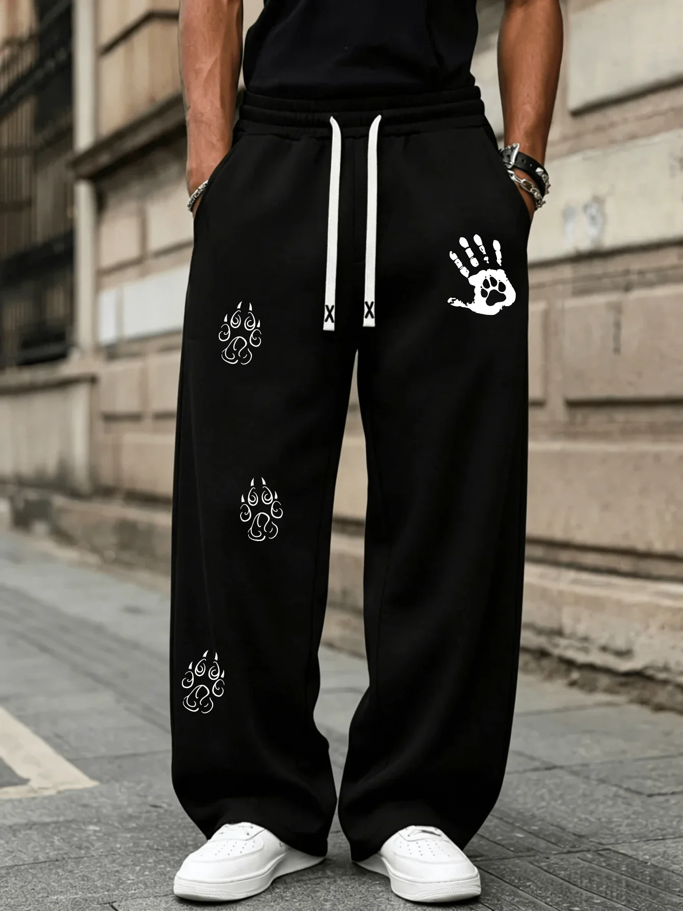 Pantalones Deportivos Versátiles para Hombre, Color Sólido, Sanitarios, de Invierno 2026, con Cintura Ajustable con Cordón, Pierna Recta y Ancha, Corte Holgado, con Bolsillos