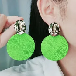 New Summer New Bohemian Style Earrings Large Circle Spray Painted Exaggerate Popular Personalized Retro Earrings Gift